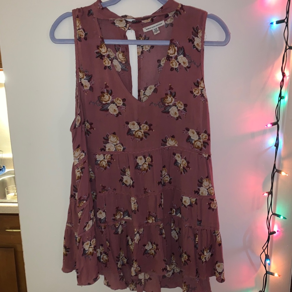 American Eagle floral choker top